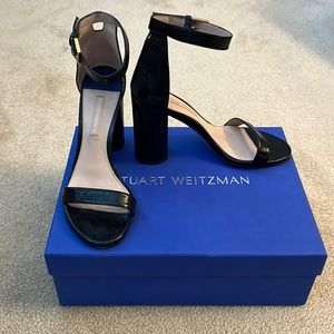 Stuart Weitzman black less nudist 105 block heels